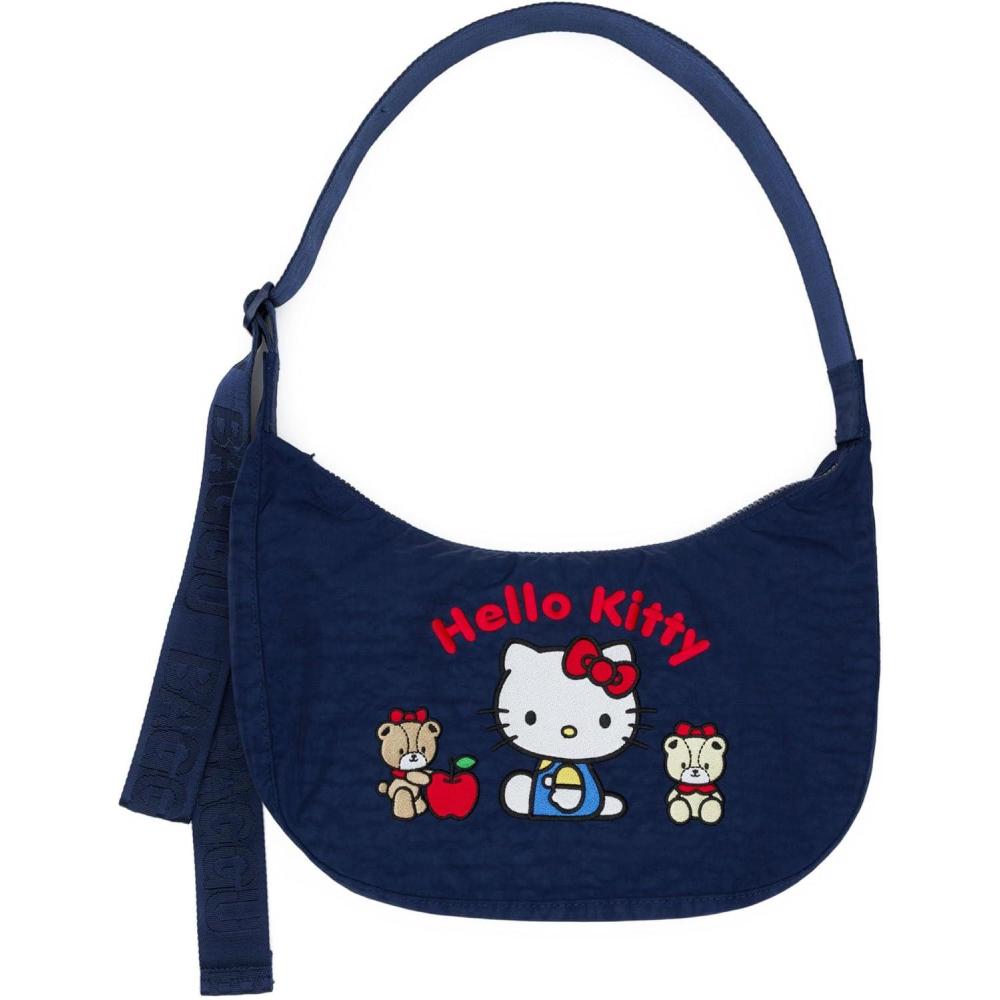 imageBAGGU Medium Nylon Crescent Bag  Embroidered Hello Kitty ampamp Teddy