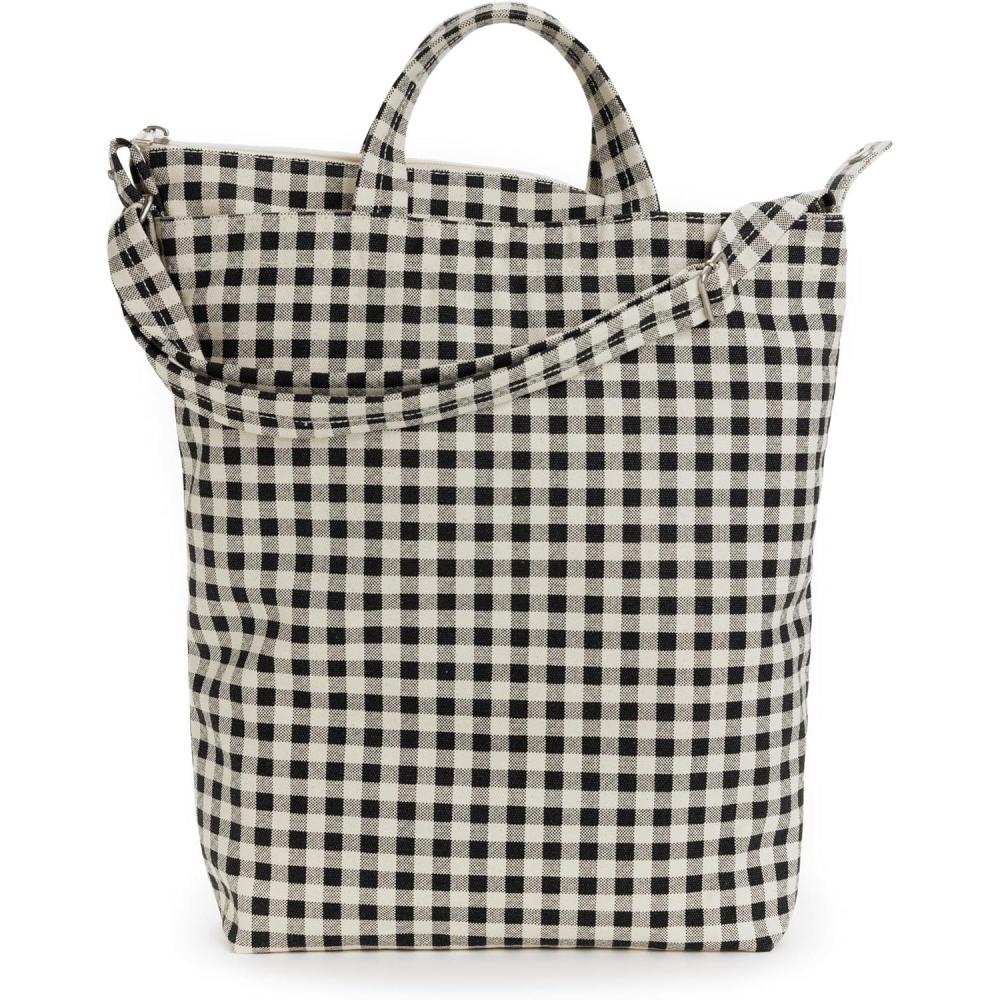 imageBAGGU Zip Duck Bag  Black ampamp White Gingham