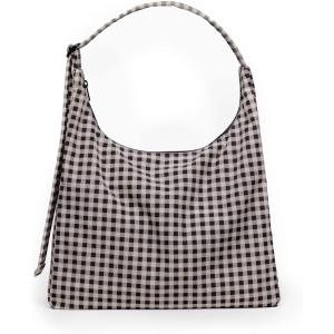 Baggu Shoulder Bag – Green Juice(Black & White Gingham)