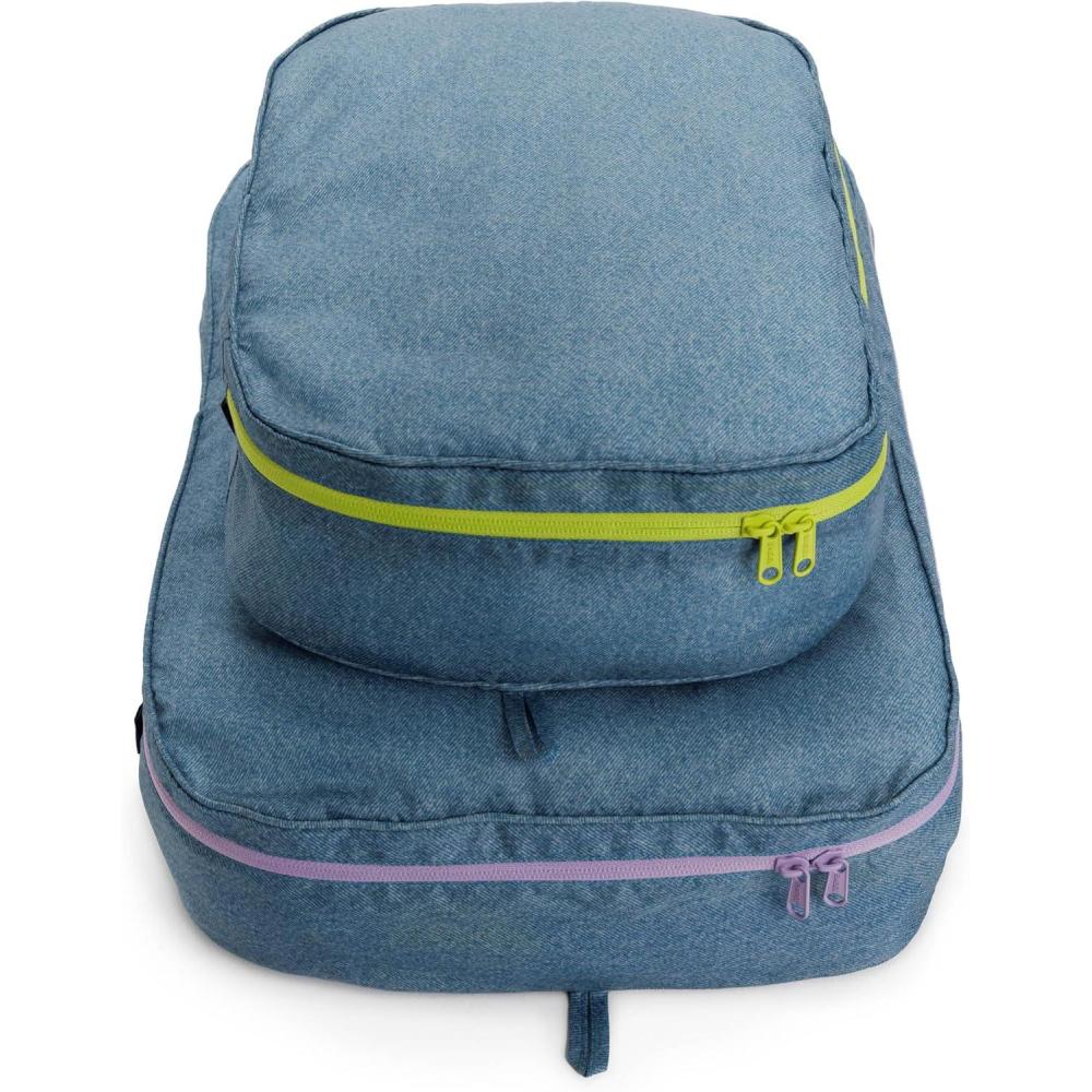 imageBAGGU Large Packing Cube Set  Poppy MixDigital Denim