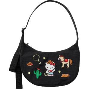 BAGGU Medium Nylon Crescent Bag(Embroidered Hello Kitty Western)