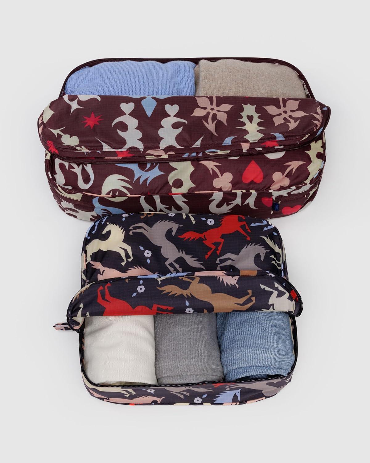 imageBAGGU Large Packing Cube Set Digital DenimWestern CutOuts