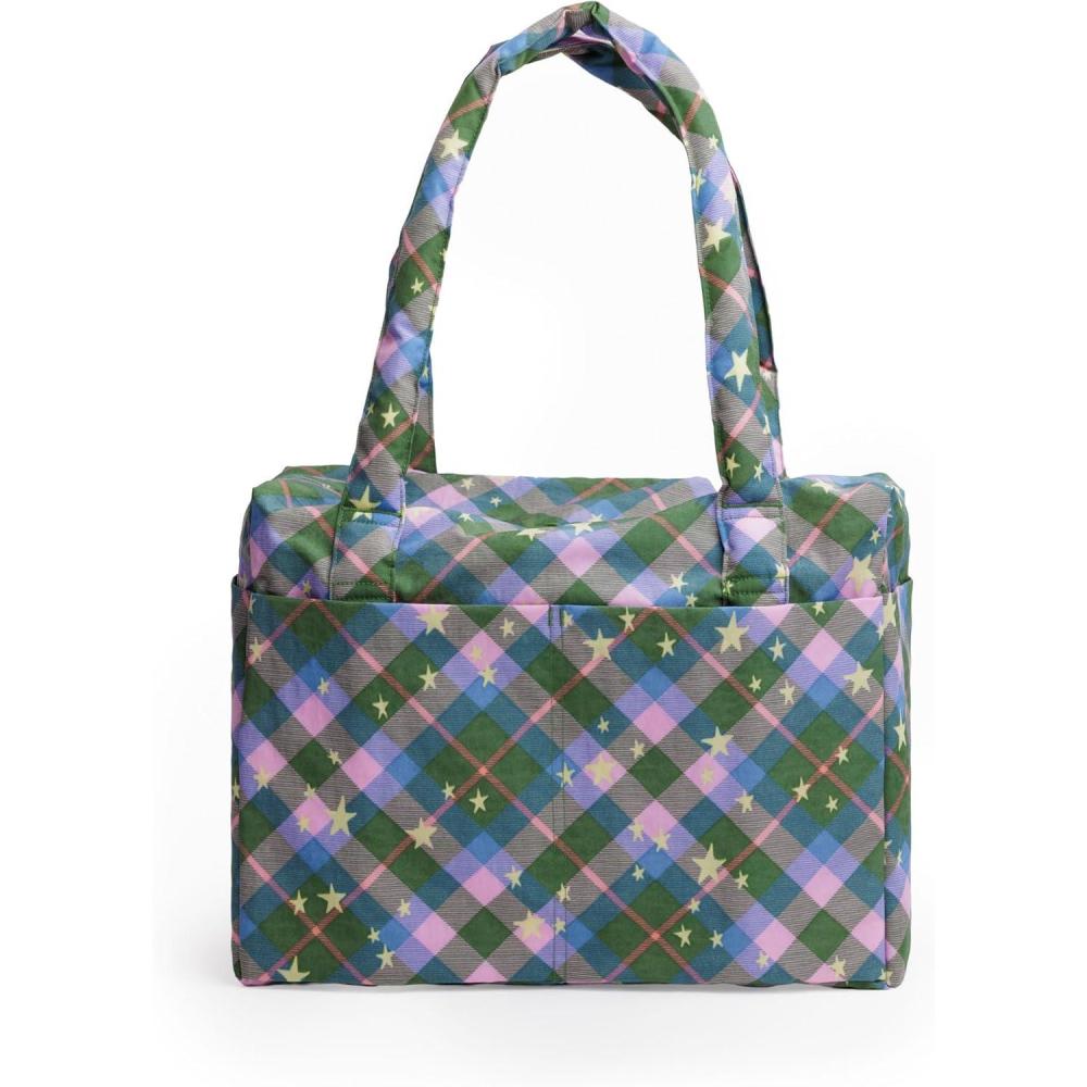 imageBAGGU Small Cloud CarryonGreen Star Plaid