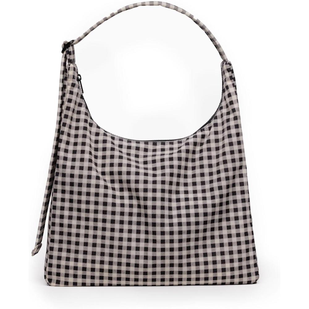 imageBaggu Nylon Shoulder BagBlack  White Gingham