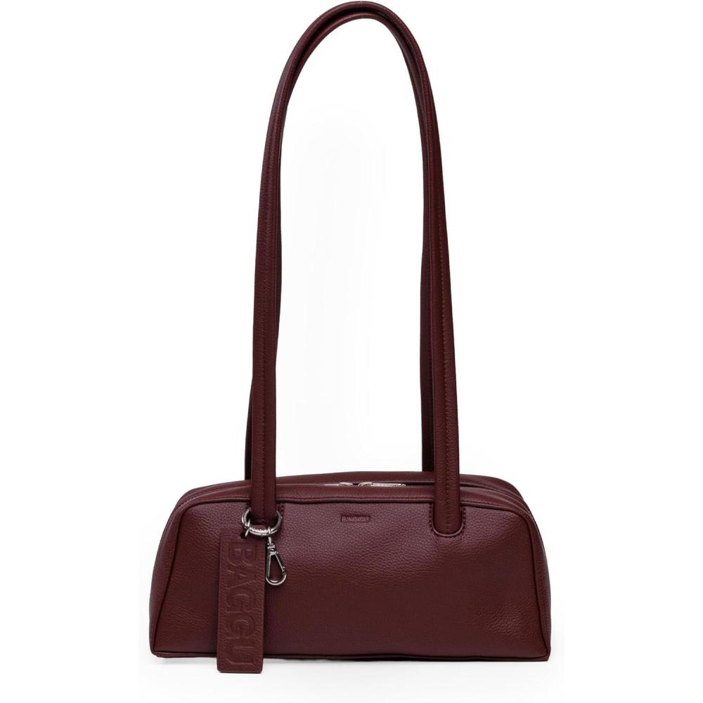 imageBAGGU Small Recycled Leather Bowler Bag  Mahogany