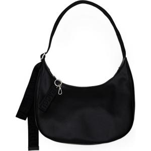 BAGGU Medium Recycled Leather Crescent Bag(Black)
