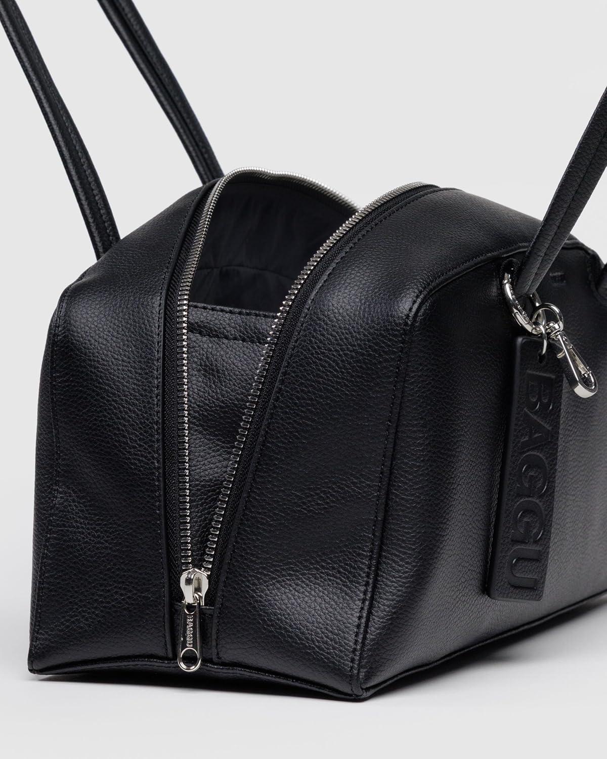 imageBAGGU Recycled Leather Bowler Bag Black