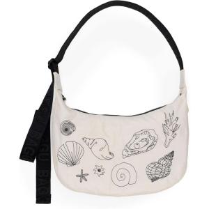 BAGGU Medium Nylon Crescent Bag – Embroidered Shells
