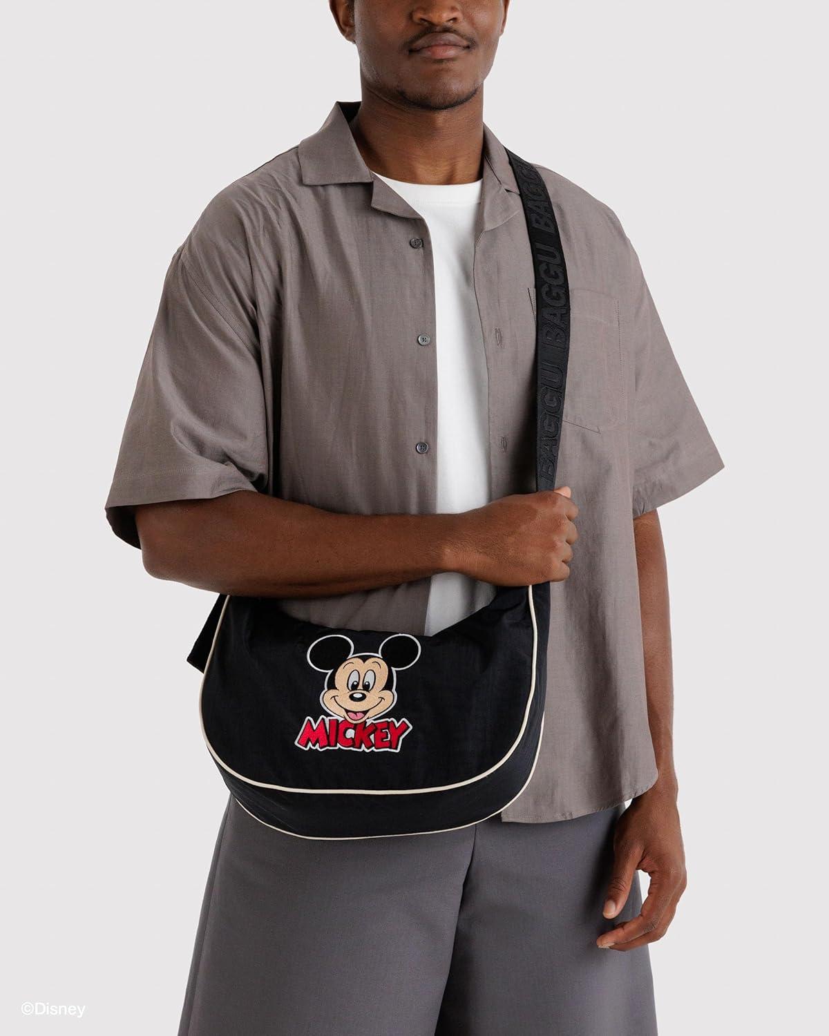 image:imageBAGGU Medium Nylon Crescent BagEmbroidered Mickey Mouse Club