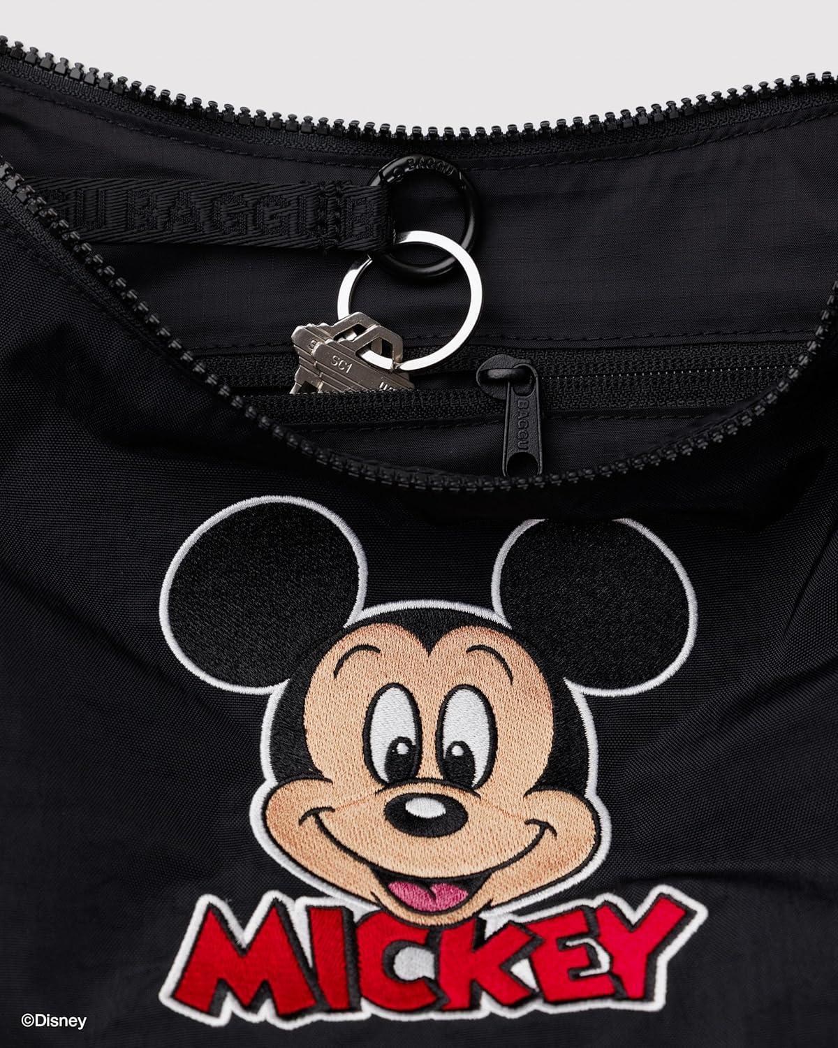 image:imageBAGGU Medium Nylon Crescent BagEmbroidered Mickey Mouse Club